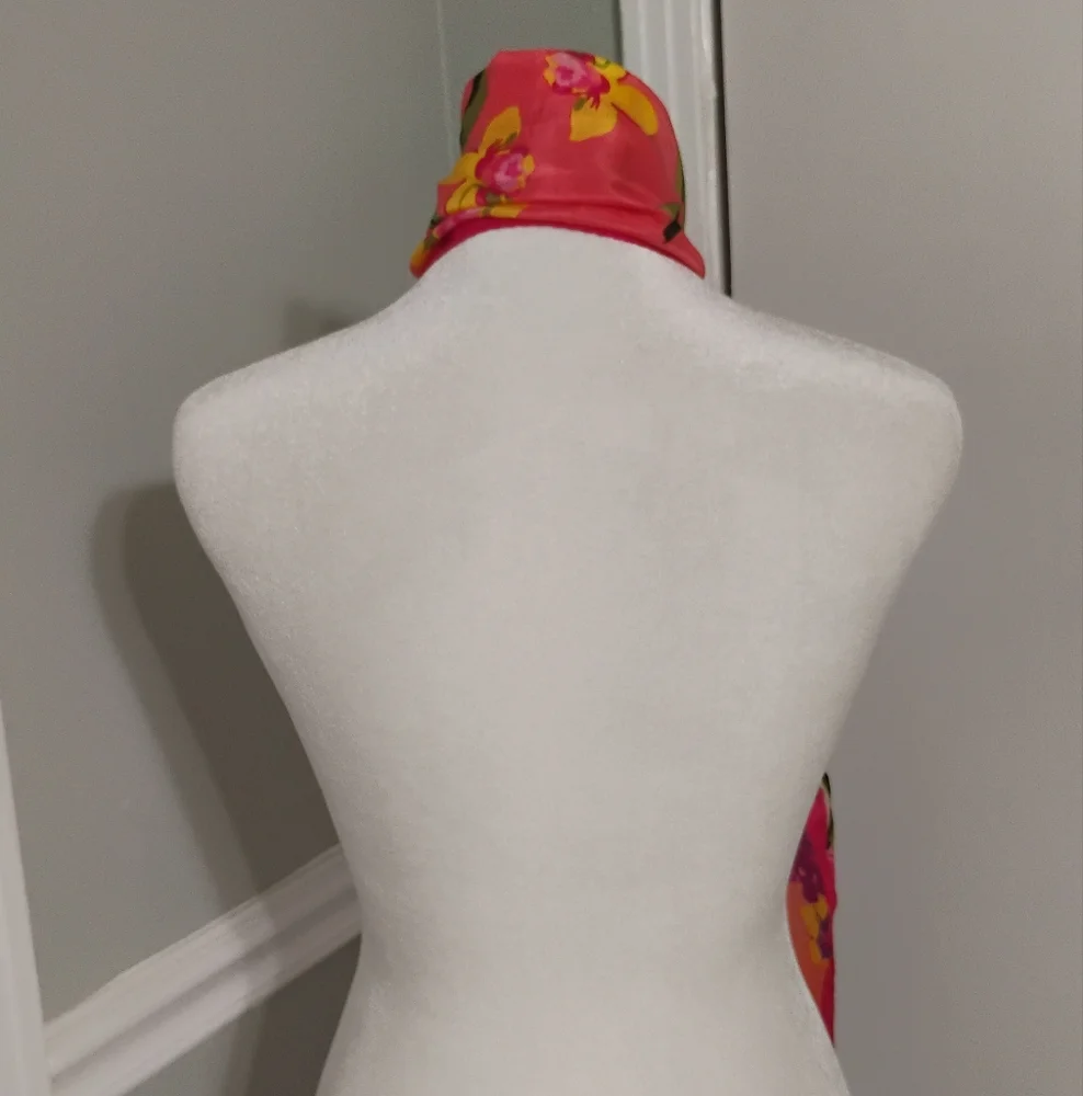 Adrienne Landau Floral Vibrant Pink Scarf One Size